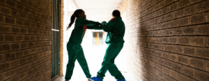 2 young people fighting for the Unlock drama blog park Academy West London