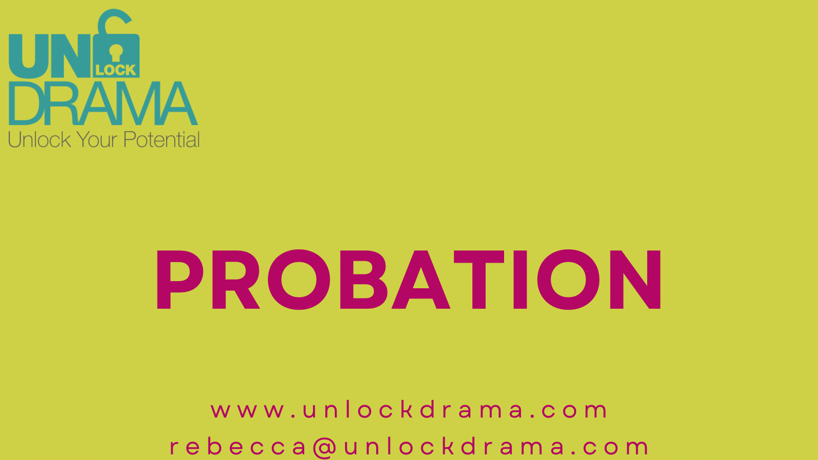 Probation title for the Unlock drama block about how their community projects help with probation and life after prison